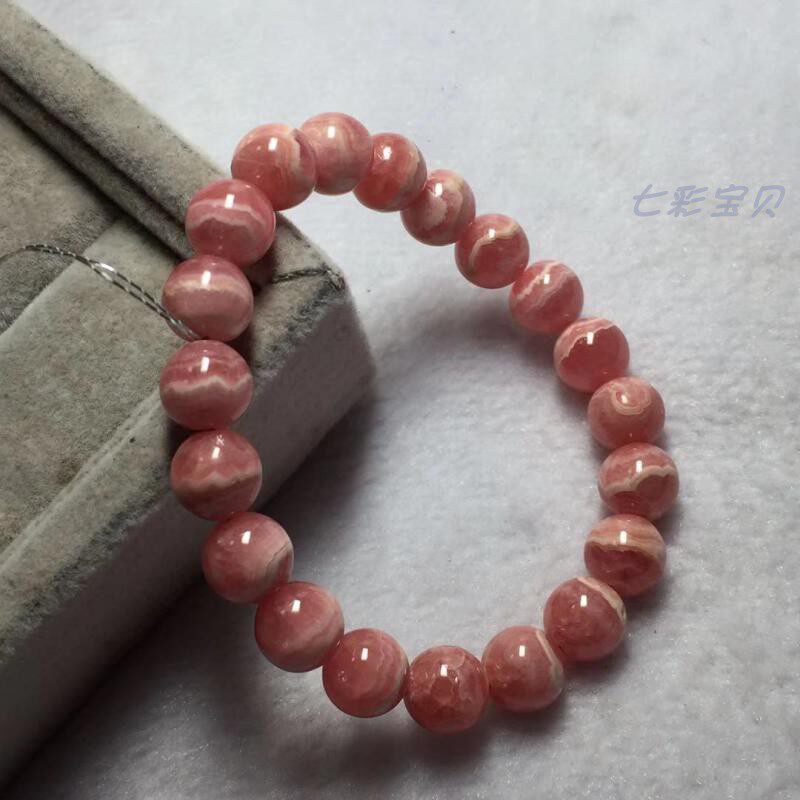 9 5mm Natural red veins Rhombus Manganese Mineralite with high price-performance ratio Wangfu Peach Blossom