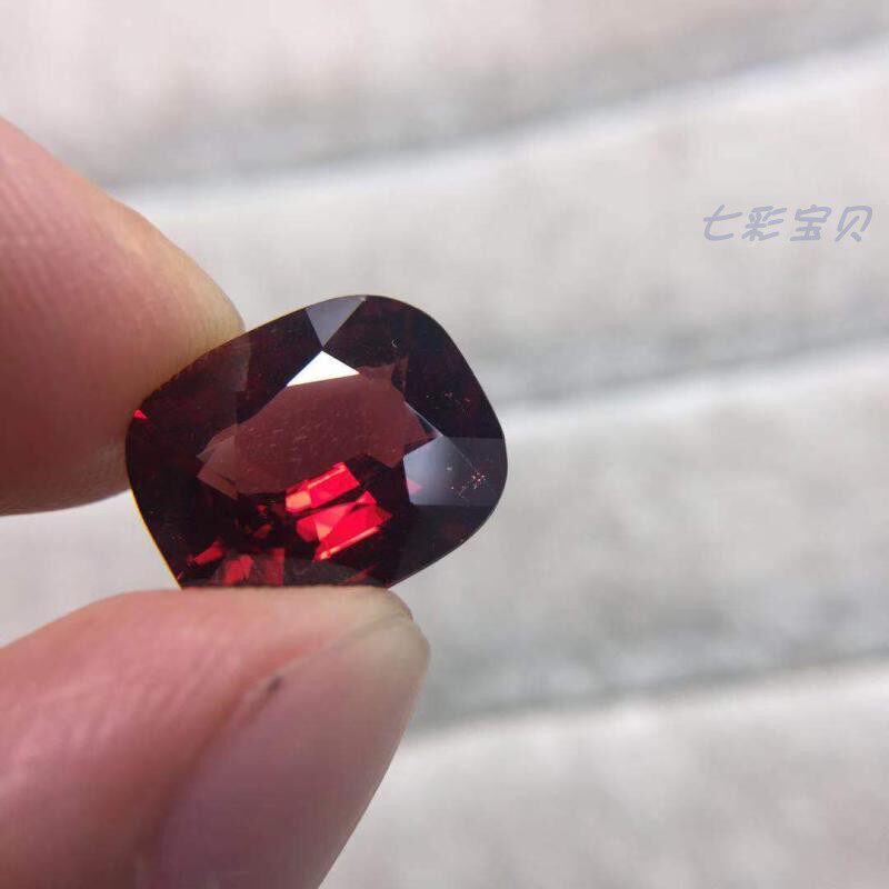 6 24ct Jewelry Grade Natural Large Grain Pomegranate Stone Withdrawal Face A10A-13 Iron Aluminum Durite Ring