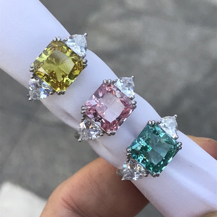 The Thunderdean Synthetic Sapphire Is Finally Designed With Fine Work Closed Silver Ring Customizable