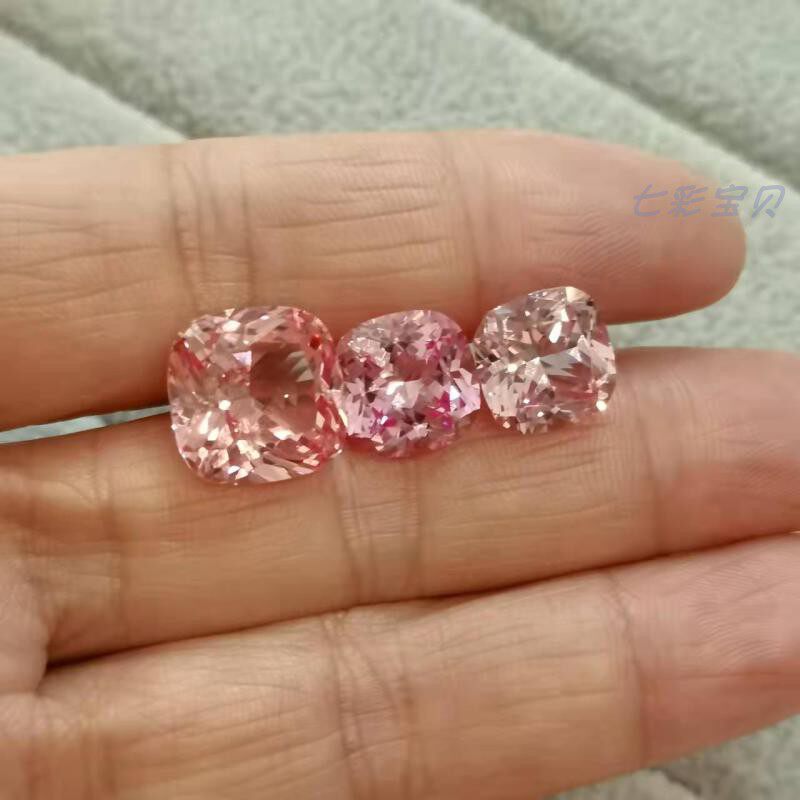 Jewelry grade large grain firework melt method Morgan color synthetic sapphire artificially bred crystal clean color beautiful