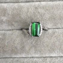 18K Gold Inlaid Tourmaline Ring CP110324 Crystal clean simple and elegant super cost-effective