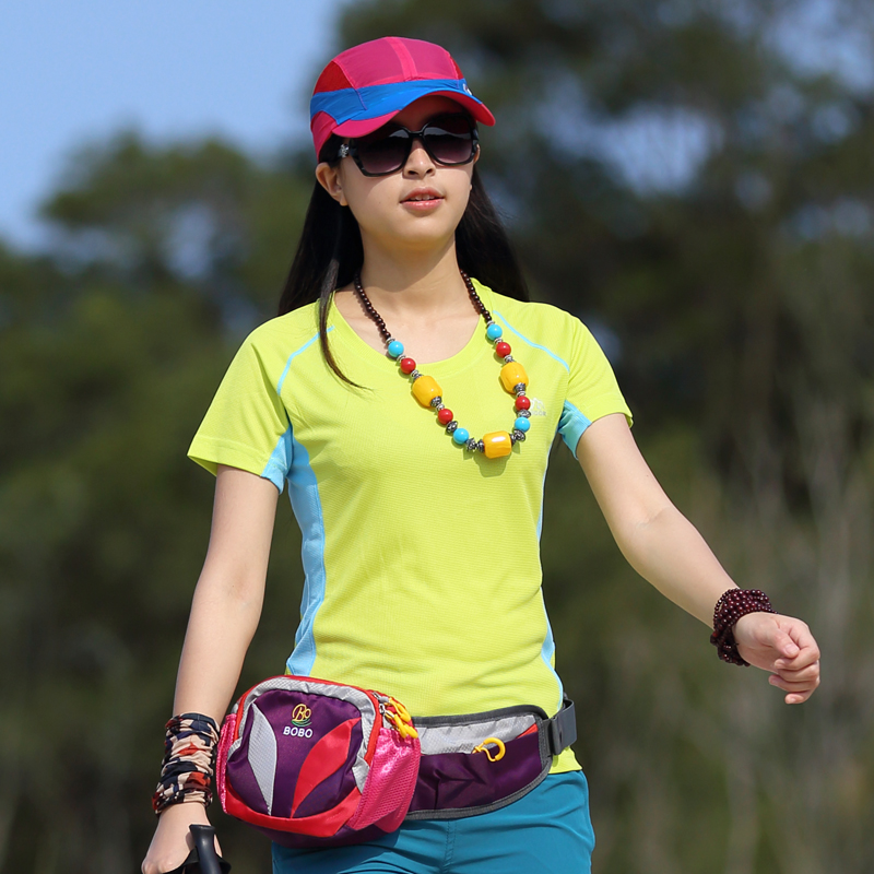 Outdoor Round Collar Speed Jersey Lady Short Sleeve Speed Dry T-shirt Mountaineering Sport Sweating and Breathable Running Fast Dry Big Size