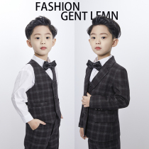 Boy flower girl one-year-old dress handsome host piano performance competition British style childrens suit suit autumn and winter