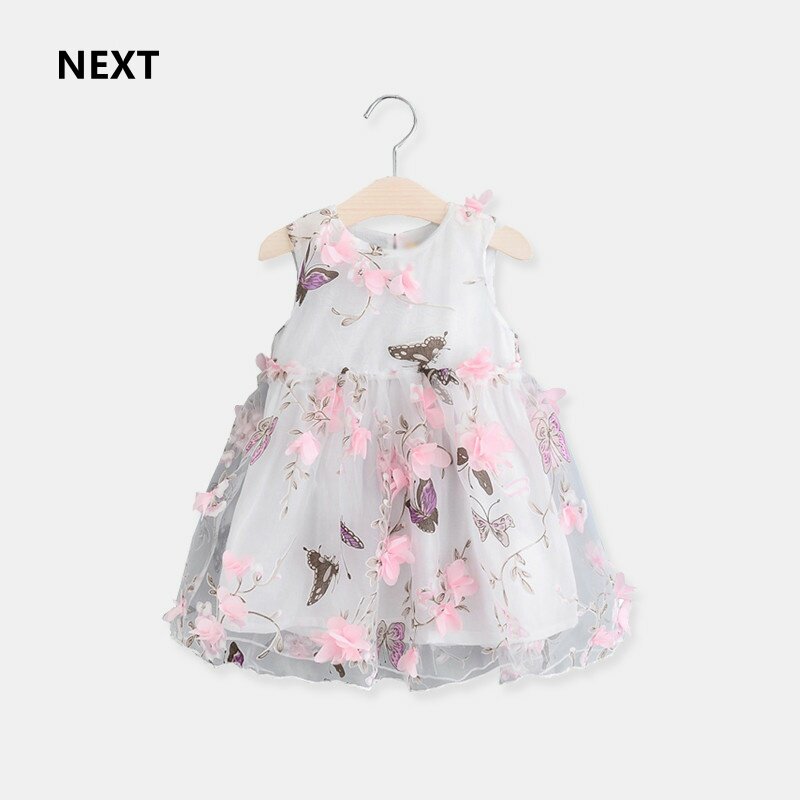 NEXT children's clothing summer new Korean version girl super fairy butterfly print three-dimensional petal gauze vest skirt