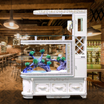 European wine cabinet Bullet fish tank Floor-to-ceiling household living room with drawer Medium-sized large ecological glass aquarium