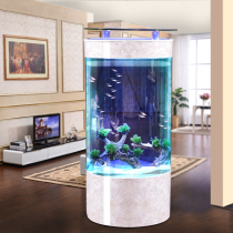 Acrylic semi-circular floor-standing household living room small landscaping ecological glass fish tank aquarium