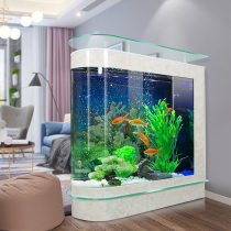 Bullet fish tank Living room large floor-to-ceiling household small partition cabinet screen entrance free water golden dragon fish tank