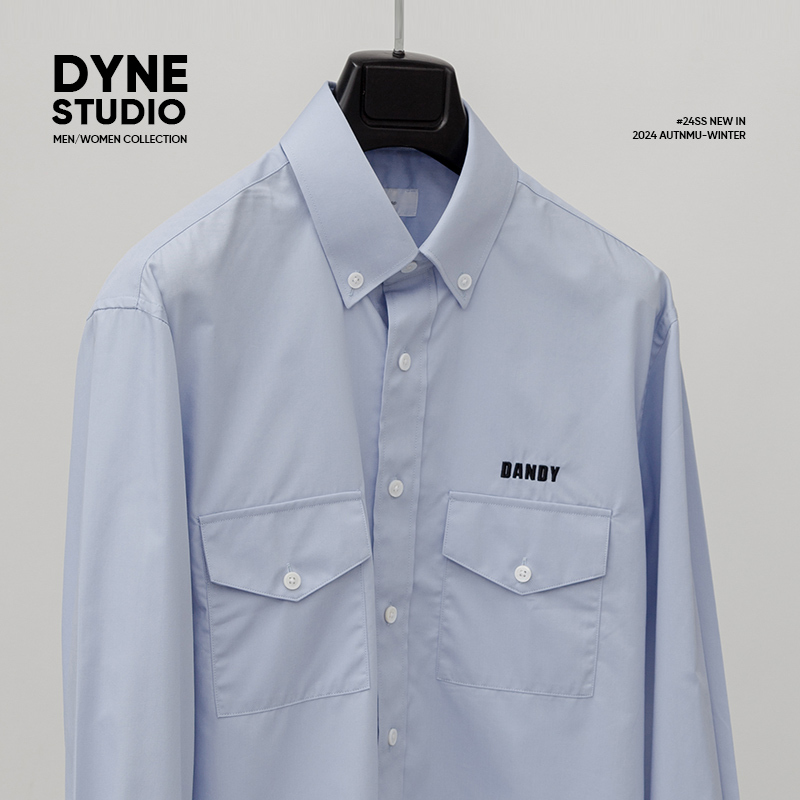 Dyne Studio Miu Style Vintage Preppy Blue Long-Sleeve Shirt Unisex 8822 Dyne Studio Miu Style Vintage Preppy Blue Long-Sleeve Shirt Unisex 8822