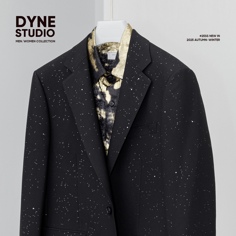 Dyne Studio High-End Craftsmanship Starry Sky Silver Single-Breasted Dress Suit Jacket 8609