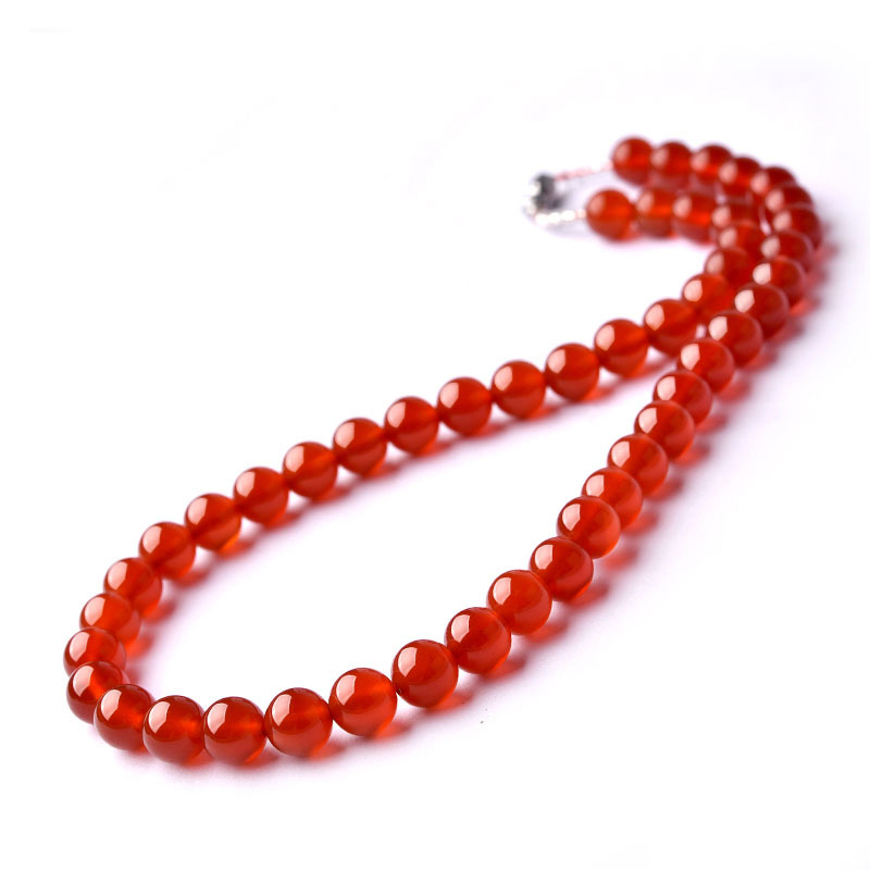 Red Agate Bracelet for Women and Men, Red Chalcedony Necklace with Loose Beads