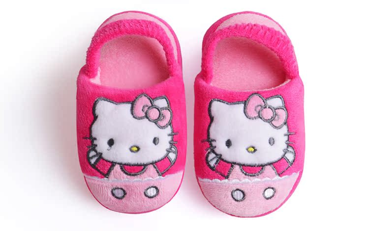 Pantoufles enfants en suède HELLO KITTY pour hiver - semelle tendon - Ref 1036120 Image 33