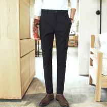 Mens casual pants spring and autumn new Han edition of small foot nine pants men business dress pants hairstyle pants
