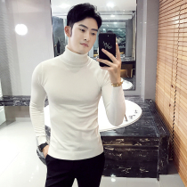 Winter high collar sweater male long sleeve Korean version trendy dressing gown sweatshirt thickened undershirt winter clothing mens woolen sweater