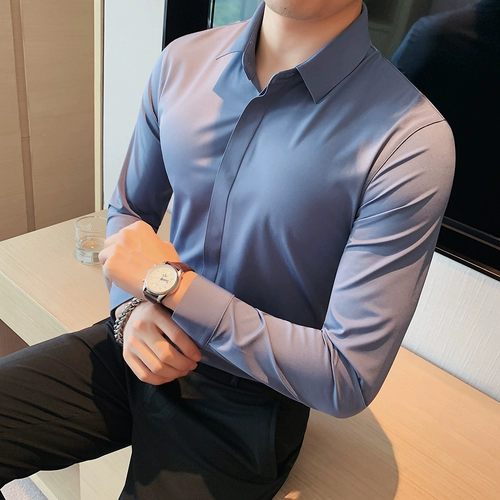 Рубашка, эластичный пиджак классического кроя для отдыха, изысканный стиль, облегающий крой