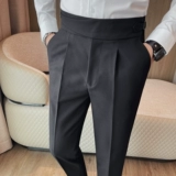 Демисезонные осенние штаны, костюм, повседневные брюки, высокая талия, премиум класс, свободный прямой крой