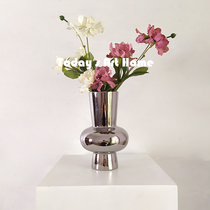 TODAYART Handcrafted Plated Ceramic Vases Light Lavish Silver Color Dawler Nordic Restaurant Folk LIKE BOARD ROOM HEM