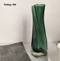 TODAYART geometric vases green transparent glass floral drawing room minimalist modern Nordic restaurant flower arrangement pendulum