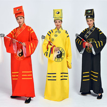 Taoist clothing Mens summer Taoist dharma supplies Taoist clothing Dharma clothing Taoist robe Innate Bagua Embroidery Sutra robe Robe yellow