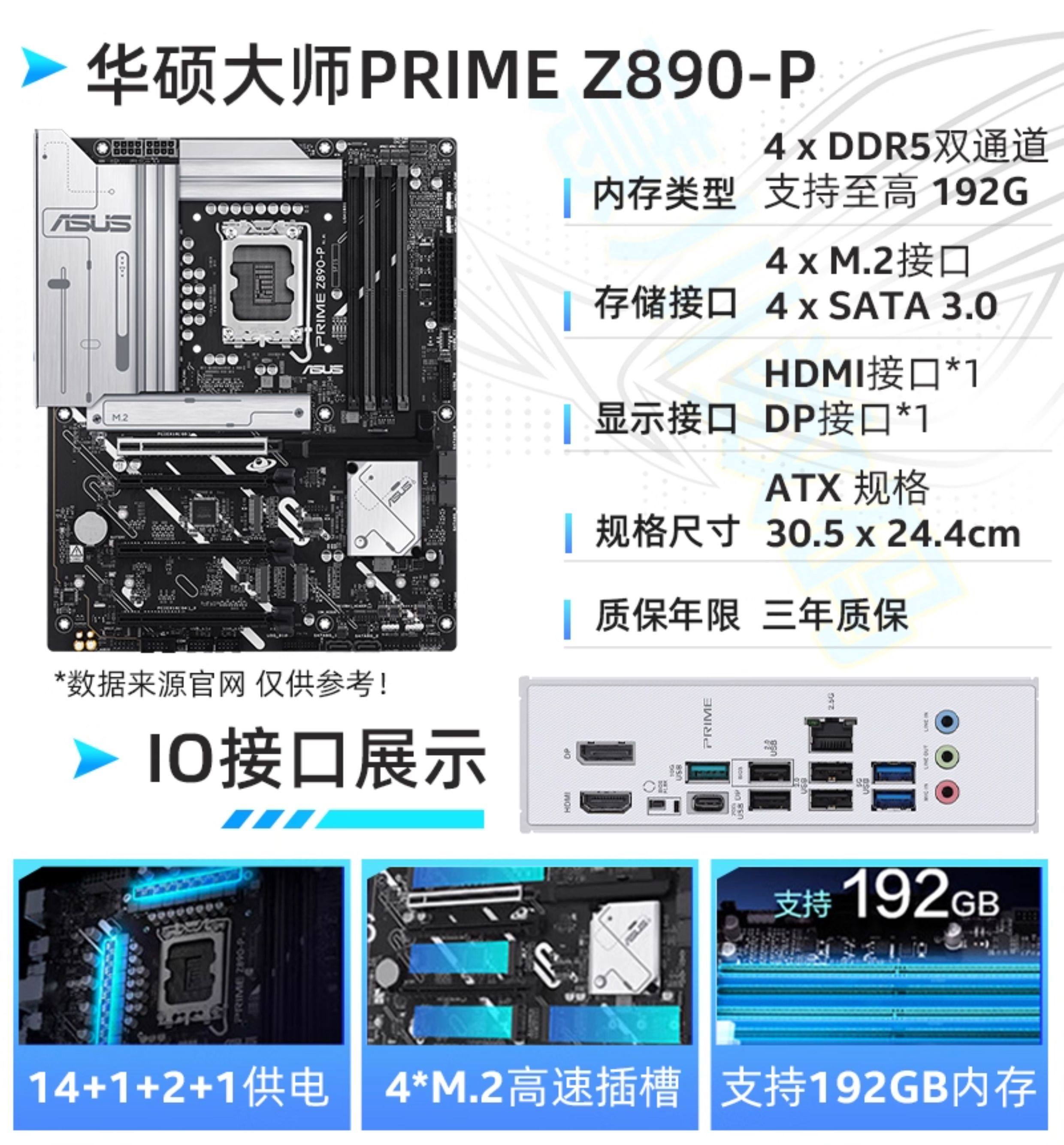 intel/英特尔15代Ultra7 265K搭载华硕Z890主板CPU套装插图2