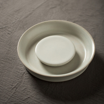 Ru kiln pot bearing dry bubble table open ceramic pot holder water storage round tea table tea table Japanese kung fu tea set accessories