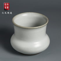 Ru Kiln cup washing Ru porcelain water Tea washing pen washing ceramic tea slag tank household slag bucket large Jingdezhen water washing Jianshui