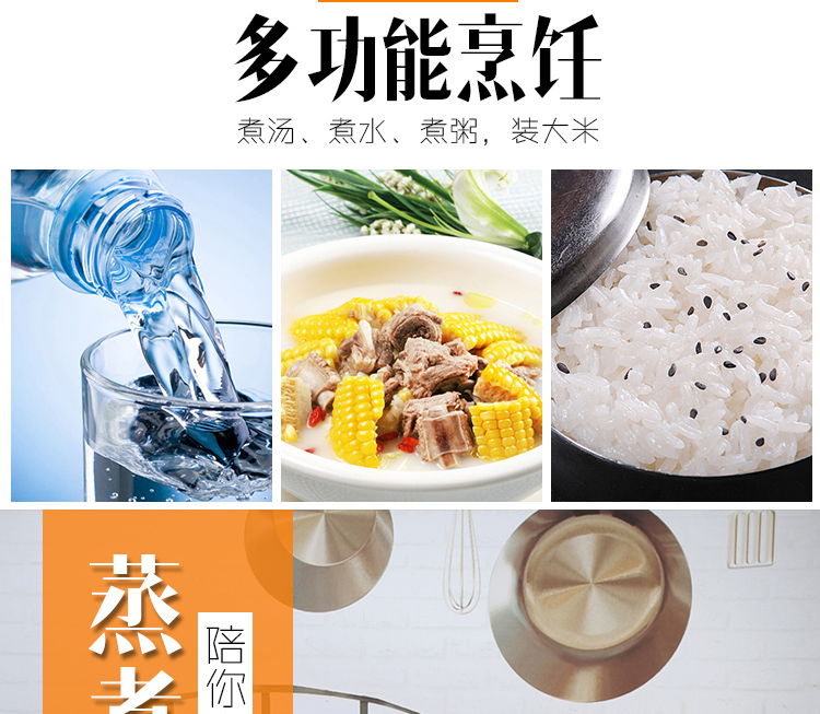 Thép không gỉ thương mại xô có nắp thép không gỉ súp xô dày súp sâu nồi công suất lớn xô lưu trữ đa mục đích gạo thùng chảo đá hoa cương