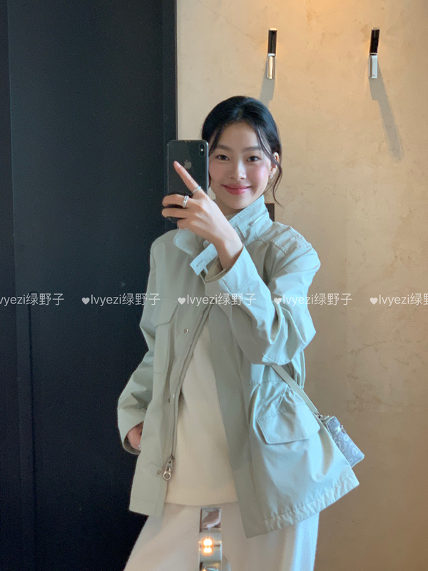Lvyezi Green Field 25 Autumn/Winter Lp Traveler Waterproof Windproof Cashmere Lined Waist-Tightening Jacket for Women