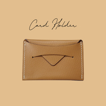 Card case New Golden Brown natural sand imported design texture personalized custom exquisite inside handmade leather goods