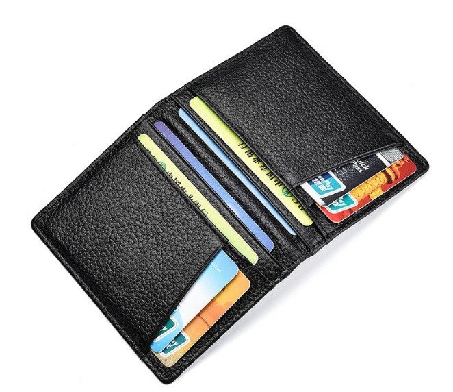 Genuine leather card male and female ultra-thin multi-clamping upscale document bit cutting sleeve anti-magnetic small card clamping driving license leather sleeve