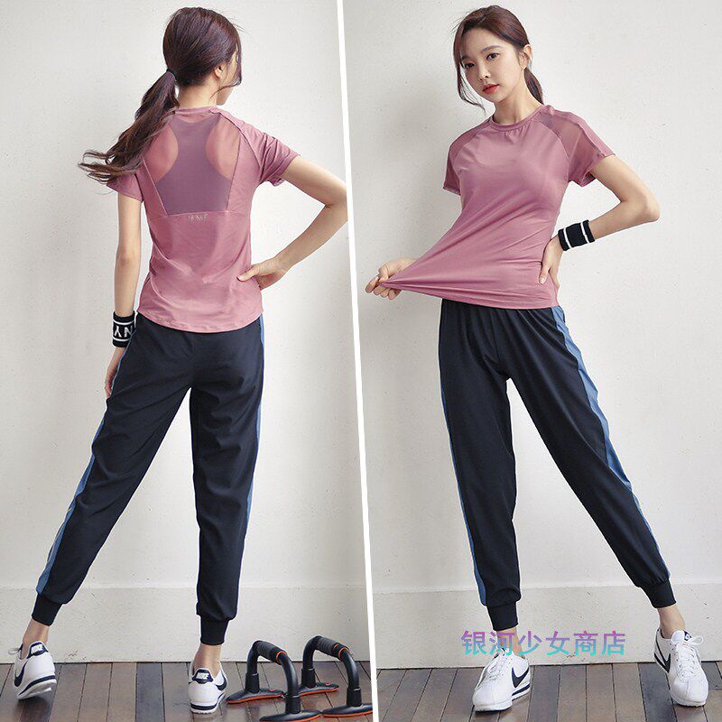 Summer thin professional net red new sports suit women's running gym yoga clothes casual morning running quick-drying clothes