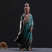 New Chinese Guanyin BodhisattBodhisattBodhisattvas home pendulum in Xuanguan office Living room Purple Sand Figure Buddha Statue Baoan Gift