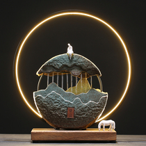 View Mountain Moon Ceramic Flowing Water Home Swing Piece Feng Shui Recruiting office Living room Xuanguan Zen Furnishing Opening Gift