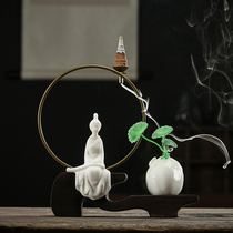 Creative Ceramic Home Pendulum of Chinese style Home Living room Xuanguan Office Zen-back Turned-Back Incense Stove Furnishing Decoration