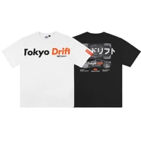 MCREW TOKYOEVENT TOKYO DRift Tokyo trôi trắng đen cổ tròn tay áo ngắn tay áo thun - Áo phông ngắn