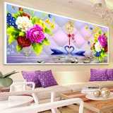 2023 Новый 5D Diamond Painting Living Room Paste Cross -Cross -Switch Full Diamond Family и Rich Swan Wedding Brick and Stone Show