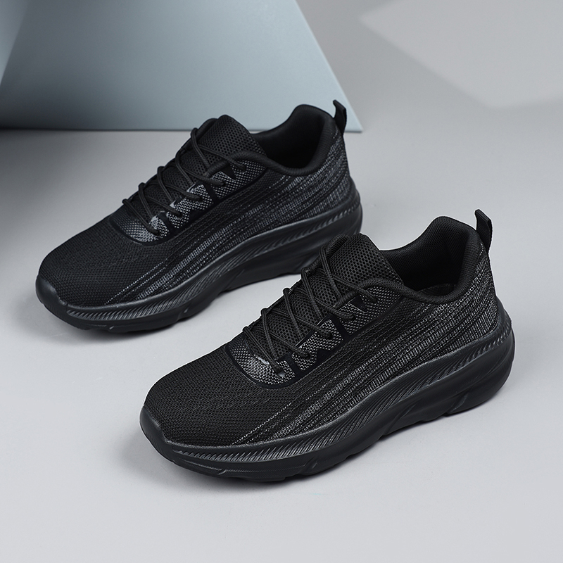 Spring Mesh Breathable Sports Shoes for Women, Thick-Soled, Lightweight, Soft-Soled Casual Shoes, Black Women's Work Shoes, Single Shoes