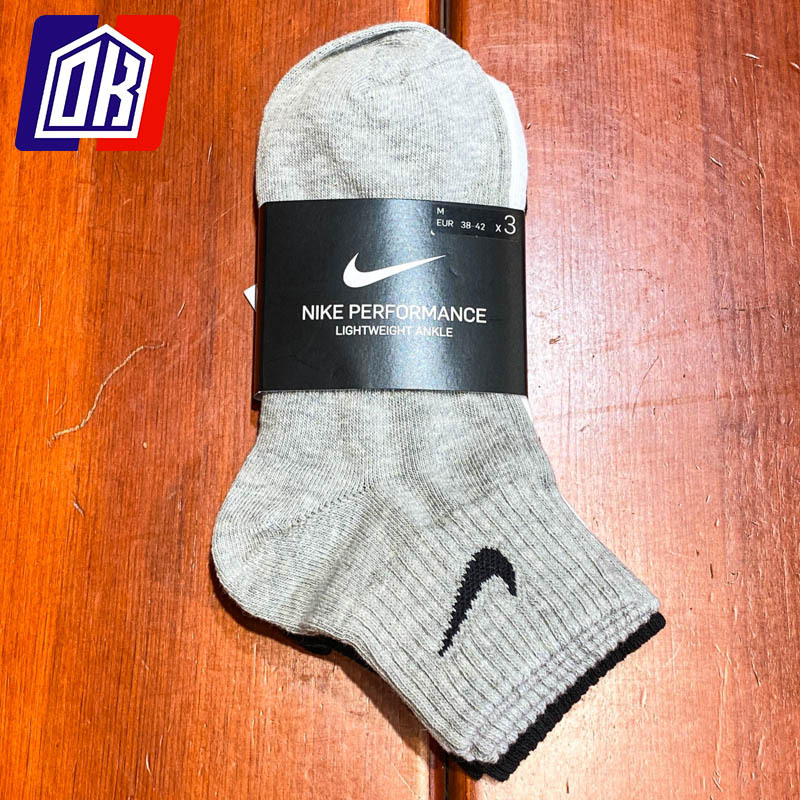 Nike/Nike Men's and Women's Socks 2024 Summer New Three-Pair Pack Breathable Sports Socks Short Socks Sx4706-901