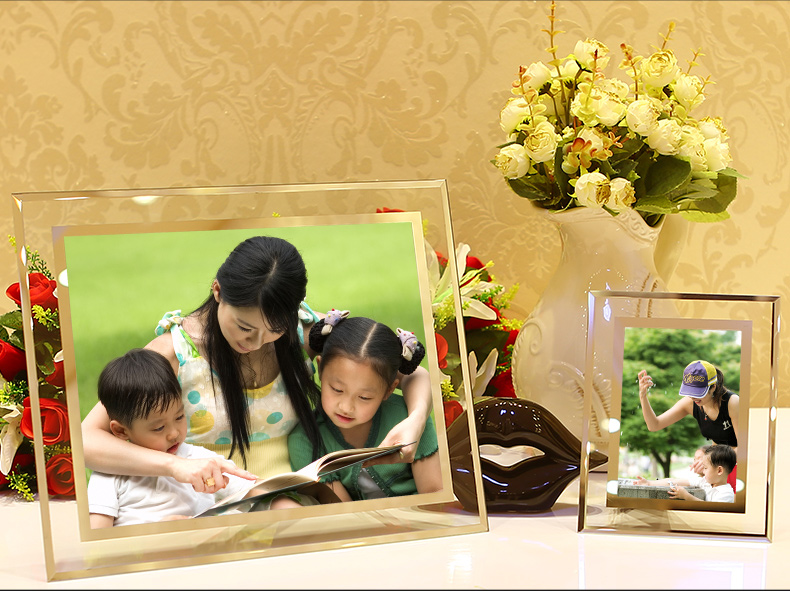 Khung ảnh pha lê sáng tạo 7 inch bảy 5 6 8 10 Khung ảnh A4 đơn giản trẻ em giá vẽ chứng chỉ khung kính - Kính kính trẻ em