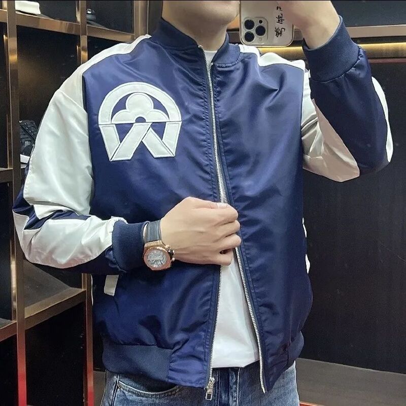 2024 Spring and Autumn Popular Jacket Casual Trendy Men's Wrinkle-Resistant Versatile New Stylish Letter Baseball Jacket Coat