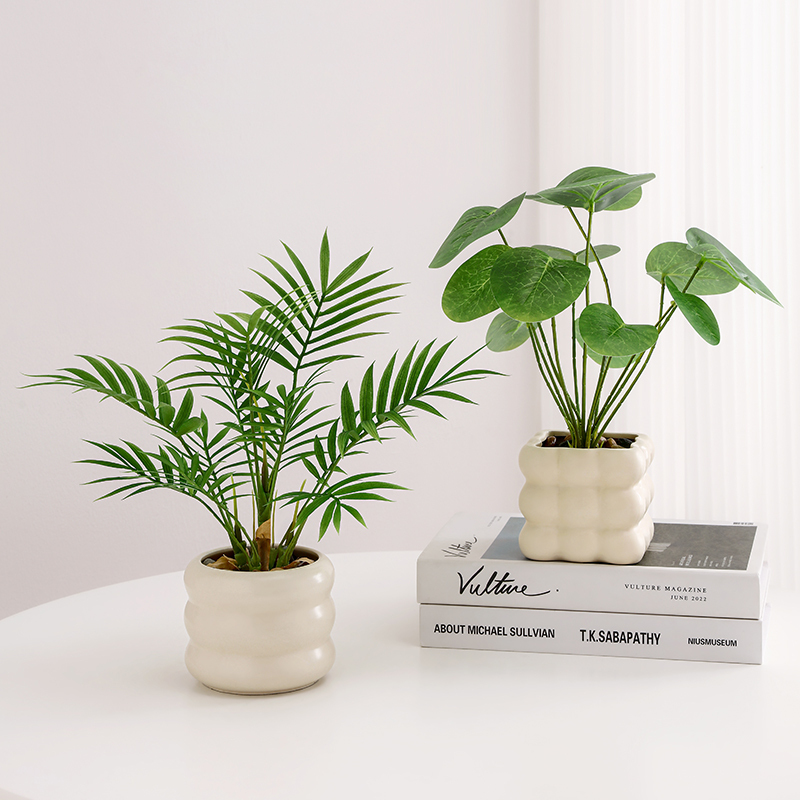 Artificial Plants Nordic Decoration Small Potted Plants Office Living Room Desktop Indoor Bonsai Ornaments Imitation Flowers Green Plants