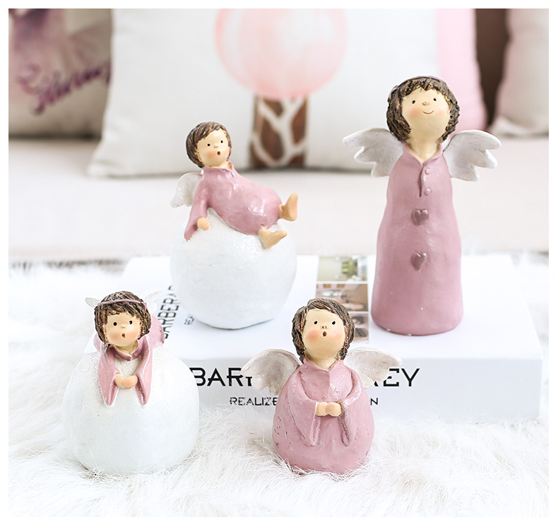 Sáng tạo Bắc Âu Angel Nhựa Trang trí văn phòng Phòng ngủ Trang chủ Phòng khách Trang trí nhựa Thủ công mỹ nghệ Quà tặng nhỏ phòng khách nhà cấp 4