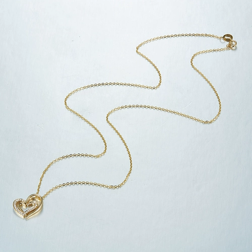 Бриллиантовая подвеска, цепочка до ключиц в форме сердца, золото 750 пробы