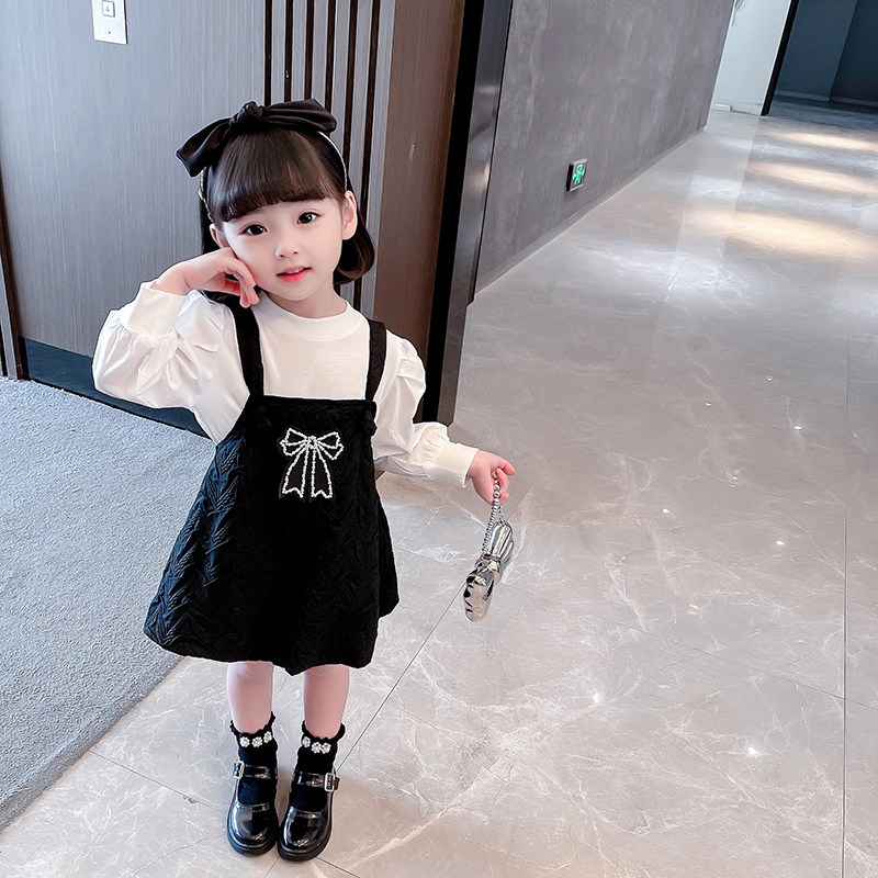 Girls' clothing fashion suit foreign style net red autumn little girl autumn style fried street three-year-old child girl baby two-piece set