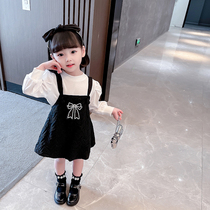 Girls clothing fashionable suits Western style net red autumn little girl autumn style fried street three-year-old child girl baby two-piece suit