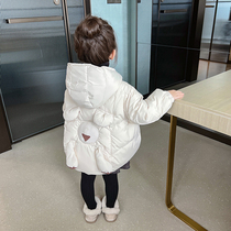 Baby girls winter cotton padded jacket is fashionable and fashionable Korean version girls winter padded jacket little girl thickened childrens warm padded jacket