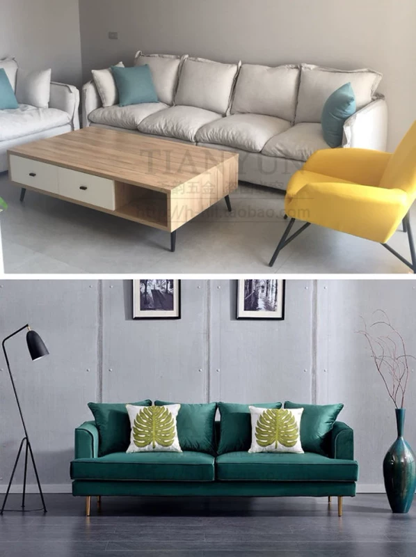 Sắt vàng châu Âu dày sofa chân tủ đầu giường tủ chân bàn cà phê chân TV tủ chân phụ kiện phần cứng chân J5 - TV