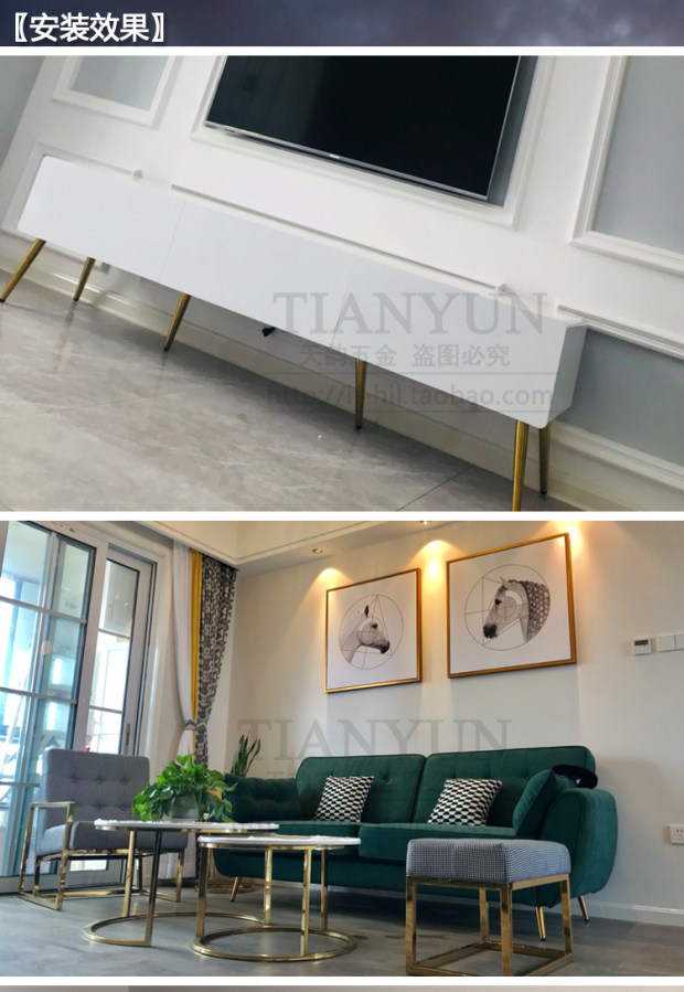 Sắt vàng châu Âu dày sofa chân tủ đầu giường tủ chân bàn cà phê chân TV tủ chân phụ kiện phần cứng chân J5 - TV tivi samsung 75 inch