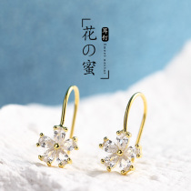 JG flower earrings 925 sterling silver design sense niche new fashion temperament personality ins Korean cold wind