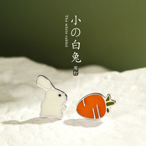 JG rabbit radish earrings womens sterling silver simple fresh and wild high-end earrings 2020 new trend asymmetrical