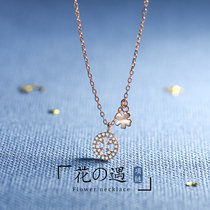 JG four-leaf clover necklace female tide 925 silver personality simple Net red choker niche design student girlfriends gift